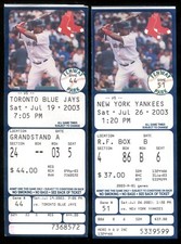 2003 July 19th & 26th 2 Tickets David Ortiz First Red Sox Walk Off Vs Yankees