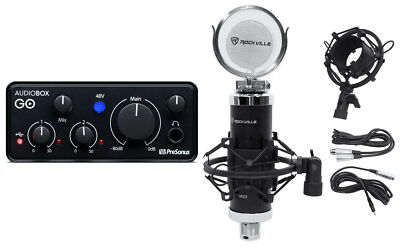 Presonus AudioBox GO 2x2 USB-C Bus Power Audio Recording Interface + Studio Mic