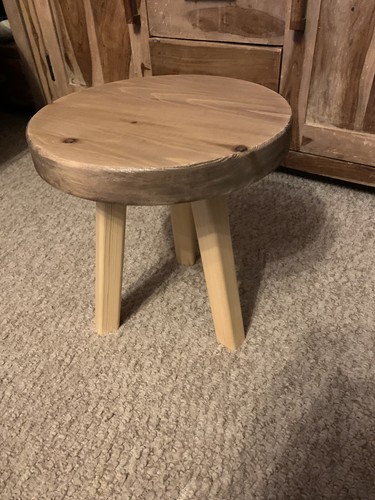 Vintage Rustic Stool / Small Stool / Handmade / Plant Stand / Distressed Solid - Picture 3 of 7