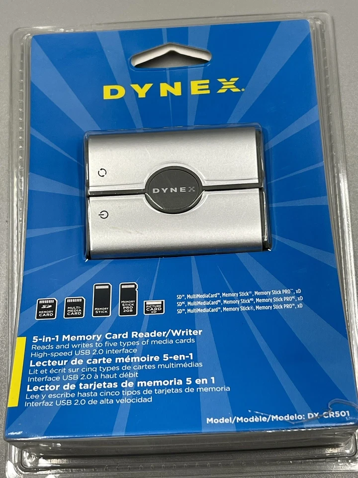 Dynex 5-in-1 Memory Card Reader/Writer DX-CR501 For SD/MMC/MS/MS-PRO/XD New - Image 3 of 4