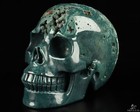 5.0" Green Grape Agate Carved Crystal Skull,Realistic, Crystal Healing