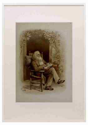 Brundage Frances 1854 1937 Look up Lift up 1890 Old man with Bible A3 A4 Framed