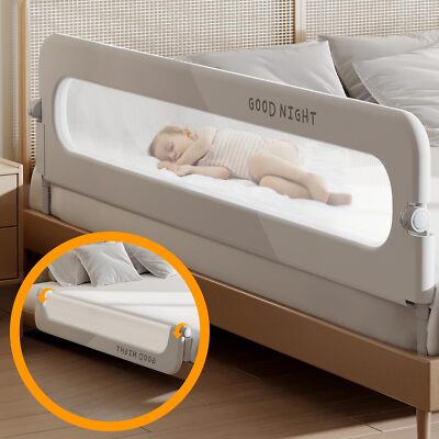 Foldable Toddler Bed Rails - Kids Guard Bumper for Crib Safe Bed Side Rail fo...