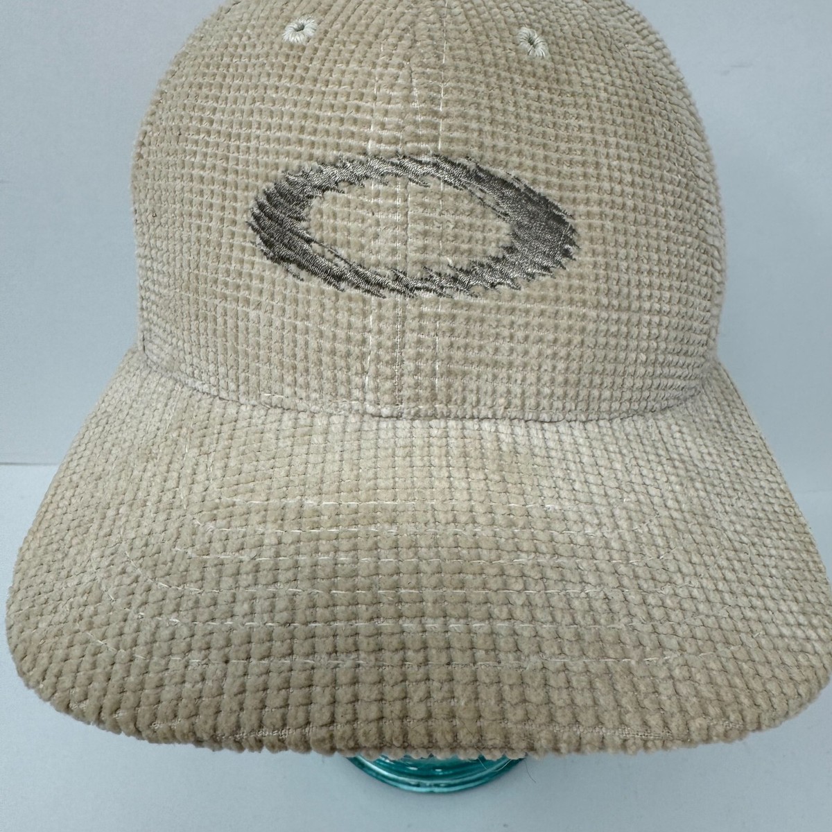 Vintage Oakley Software Corduroy Snapback Hat Cap Beige Made