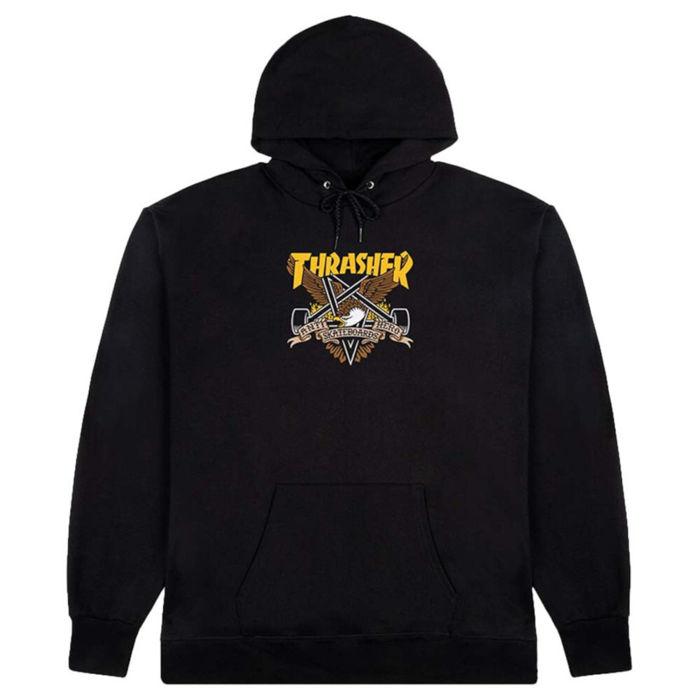 Felpa Thrasher X Anti Hero Eaglegram Hood Black
