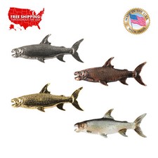 Pewter Tigerfish African Fish Lapel Pin or Refrigerator Magnet, F099