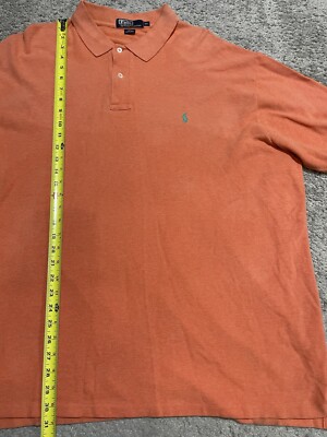 Polo Ralph Lauren Polo Shirt Men's XXL Orange Short Sleeve