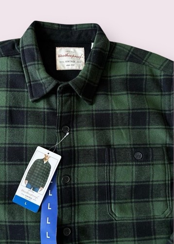 Weatherproof Vintage Mens Long Sleeve Flannel Shirt Jacket Size L Plaid NWT - Picture 5 of 9