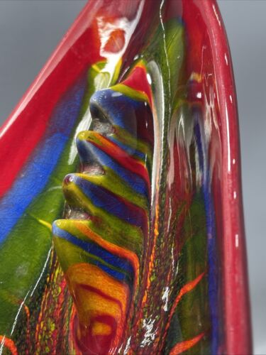 Vintage MCM Maurice of California Ashtray Psychedelic Tie Dye Multicolor 12” - Imagen 13 de 24