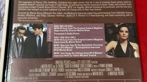 SCENT OF A WOMAN 4K UHD Blu Ray Collector's Edition Slipcover NEW Express Ship - Picture 11 of 12