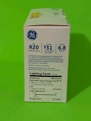 GE LED Light R20 45W 3 Bulbs Dimmable Soft White Fixture - Picture 3 of 6
