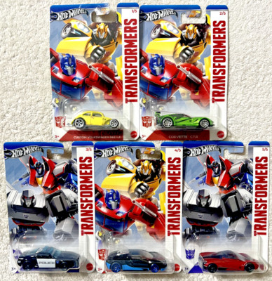 2024 HOT WHEELS TRANSFORMERS COMPLETE SET OF 5  **NEW**