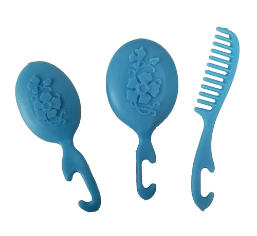 Vintage Barbie Blue Mirror Comb and Brush Set