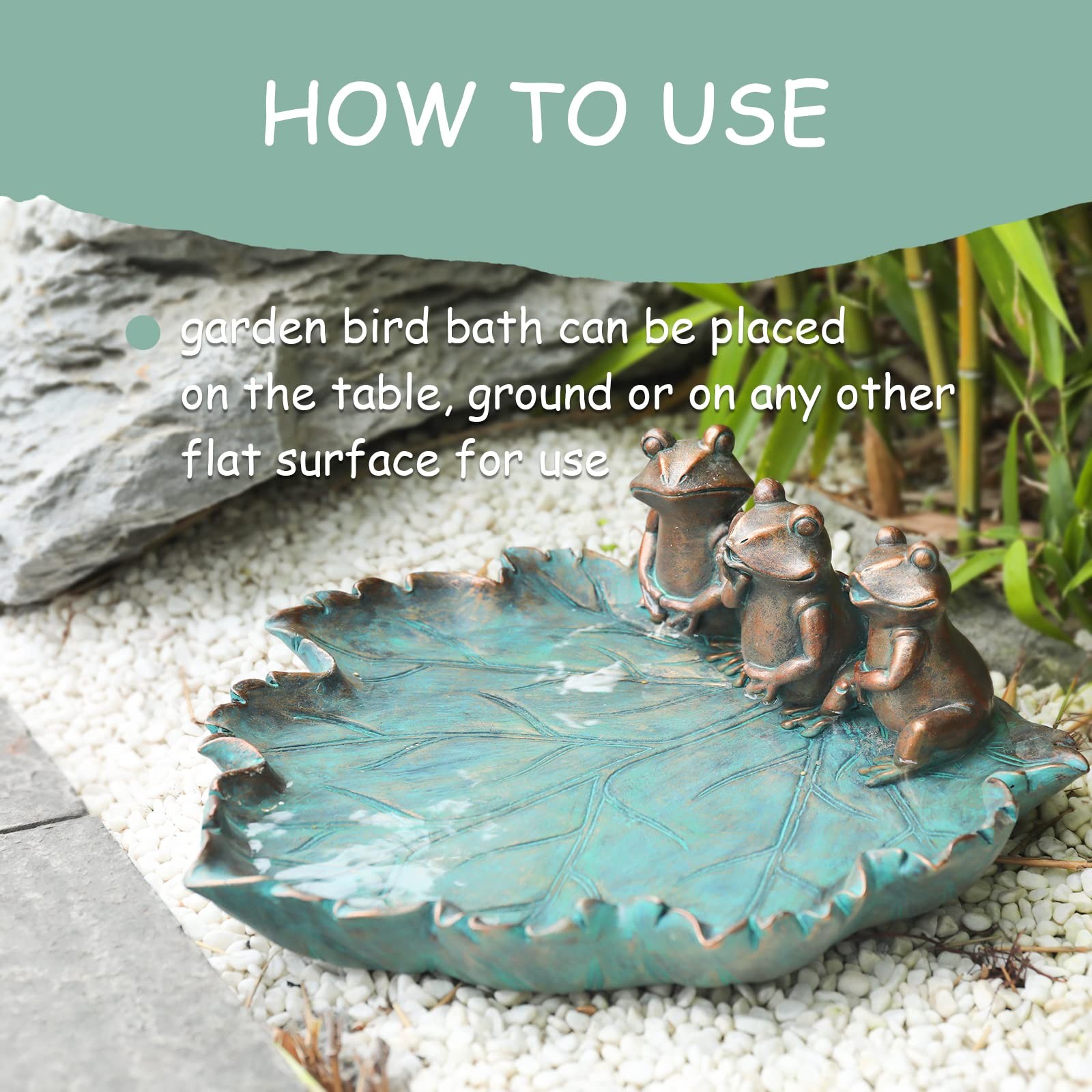 Bird Baths for Outdoors, Antique Outdoor Garden Bird Bath Resin Birdbath Bowl...