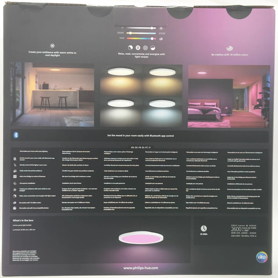Philips Hue Surimu LED Panel White Color Ambiance rund 39,5cm 45W Smart Home - Bild 3 von 4