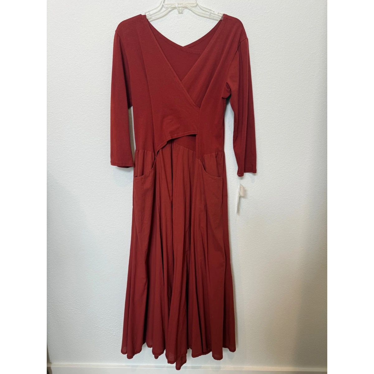 knee length dresses for ladies Petite Johanna 3/4 Sleeve Sheer Matte Jersey Long Dress main image 1