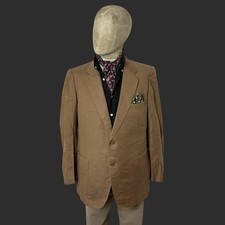 Yves Saint Laurent Linen Jacket Blazer 40S Brown Patch Pocket Summer Cruise YSL