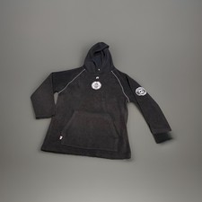 Y2K Russell Athletic Kids Fleece Hoodie Black Basketball PatchesPullover M 10/12