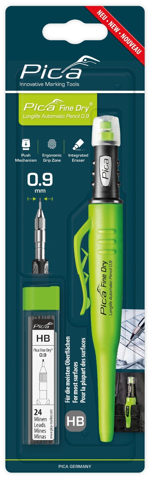 Pica 7070 Fine Dry Precise Pencil & 7030 Lead Refill Bundle - 70703