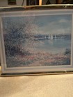Vintage Nora DeBolt Lakeside Sailboats Framed Art Print Double Matted Gold Frame — photo 3