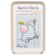 Guest Check Appetizer Plates Retro Diner Cocktail Home Party Rachel Zoe Set of 4