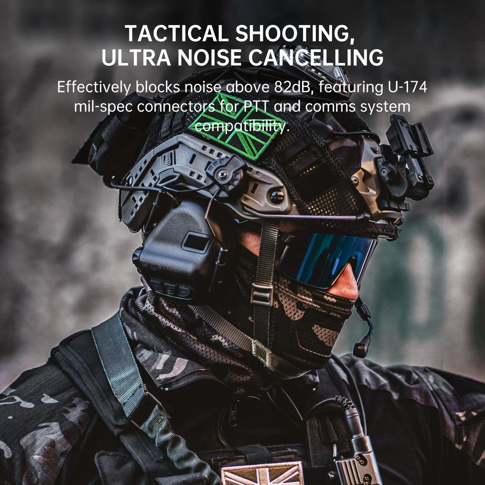 EARMOR M32X PLUS Tactical Headset Shooting Ear Protection w/ MIC,U-174 Connector - Image 3 of 4