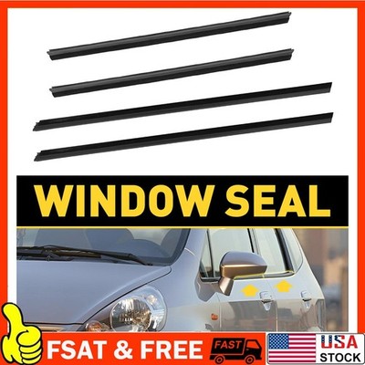 4pcs Door Belt Weather Strip Molding Seal For Honda Fit Jazz 2008-2013 B