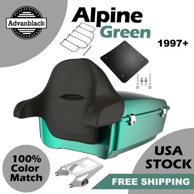 Advanblack Alpine Green King Pack Trunk Luggage For 1997+ Harley Street Road