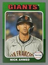 2024 Topps Heritage High Number Nick Ahmed #705 SP, Green Border Parallel Giants