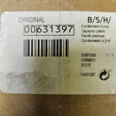 BRAND NEW GENUINE OEM BOSCH 00631397 MICROWAVE HIGH VOLTAGE CAPACITOR FACTORY...