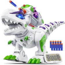 Dinosaur Toy Remote Control Rechargeable T Rex LED Walking Roaring Green 8809