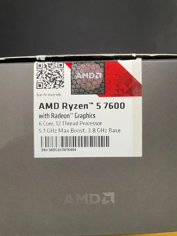 AMD Ryzen 5 7600 (3,8GHz, 6 Cores, Socket AM5) COME NUOVO - Immagine 3 di 3