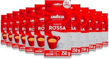 Lavazza, Qualit&agrave; Rossa, Ground Coffee, 12 Packs of 250 g, Ideal for Moka Pots, w