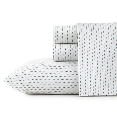 Full Printed Pattern Percale Sheet Set Navy Dot - City Scene