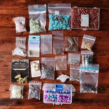 Jewelry Making Lot Mixed Findings Stones Beads Craft Supplies Diy Art