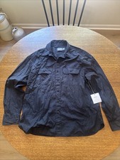 NEW American Eagle AE77 Men Large Premium Poplin Button Up Dress Shirt Black $88
