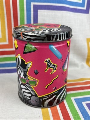 Vtg 90s Zebra Wearing Shades Tin 6  HTF Lisa Frank Inspired