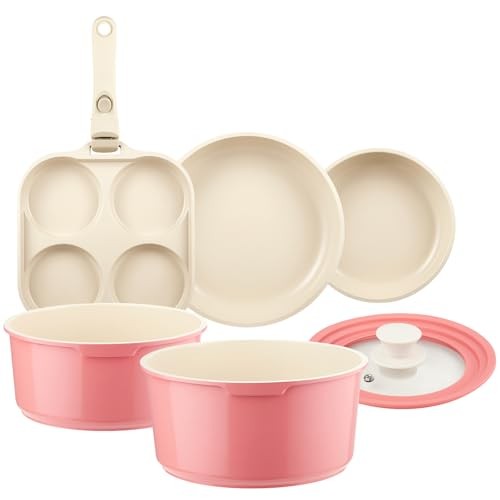 Blissful Pink 7-Piece Ceramic Nonstick Cookware Set