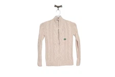 LL Bean Women's Double L Cable Sweater Zip Cardigan Peach Size XS