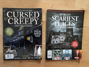 2 Magazine Lot CURSED CREEPY DESTINATIONS Worlds SCARIEST PLACES Haunted GHOSTS