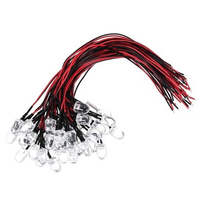 40 Pcs 4.5-6V DC 10mm LED Diode Light, Colorful Slow Flash Light