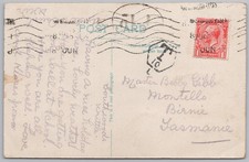 BURNIE Tasmania Postcard sent to Bobby Gibb at Montello, Postmarked 1917