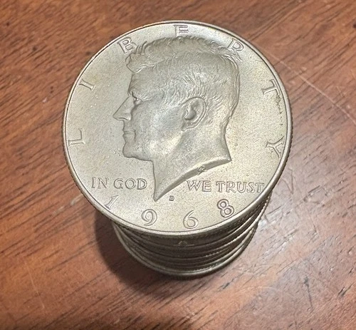 roll of 20 - 1968 Kennedy Half Dollars - BU 40% silver