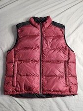Vintage Eddie Bauer Goose Down Puffer Vest Mens Size Large Maroon Red Full Zip