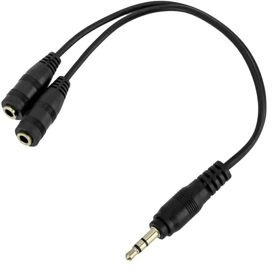 Cable Duplicador Divisor audio auricular Jack 3.5mm 1 Macho a 2 Hembra REF722 - Imagen 2 de 3