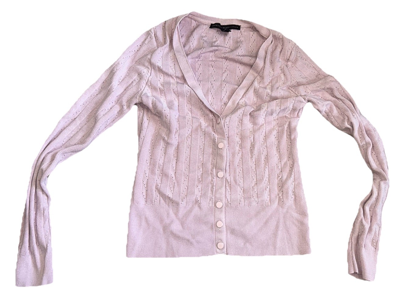 Cardigan White House Black Market Pale Pink Button Up Sweater Size Small-image