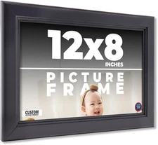 12x8 Frame Black Picture Frame Complete Modern Photo Frame UV Acrylic, Acid Free