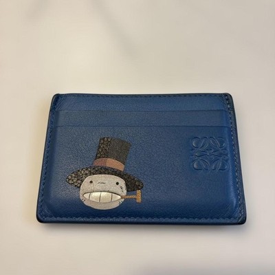 Loewe x Studio Ghibli Howl's Moving Castle Turnip-Head Card Case Blue Leather FS