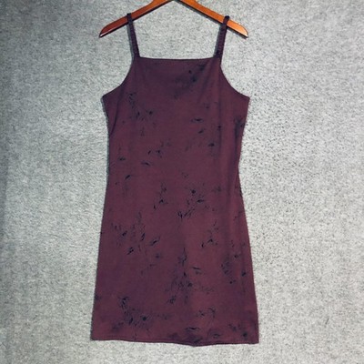 DBY Ltd. Slip Dress Juniors 9/10 Purple Velvet Floral Design Strappy Mini Y2K