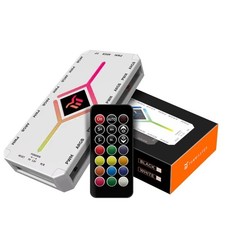 ARGB Fan HUB, 9 Port 4 Pin PC Fan Controller, 5V-3Pin LED Hub, Magnetic Sucti...